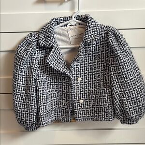 Janie and Jack Navy & White Girls Jacket